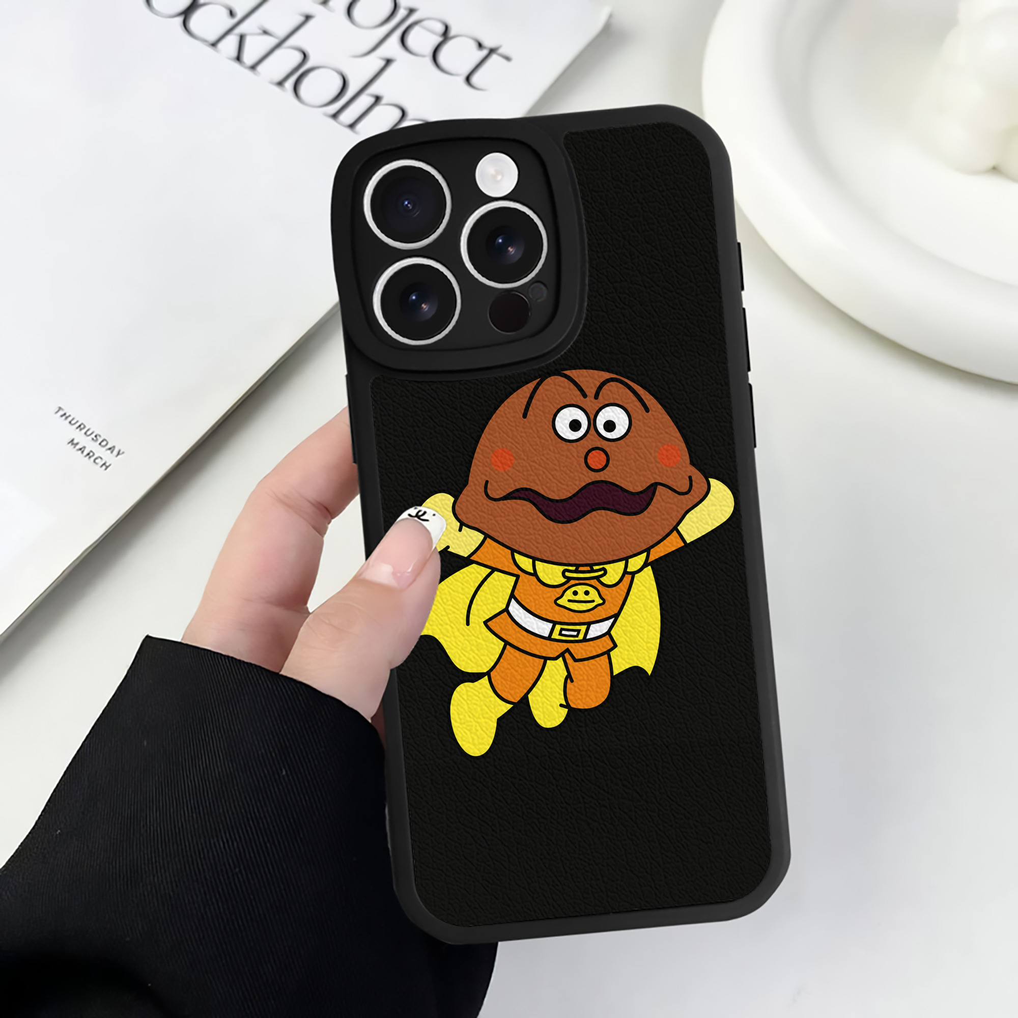 （画像用） アンパンマン Anpanman 【iPhone 16シリーズ対応】シリコンスマホケース（レザー調） 材質：シリコン
